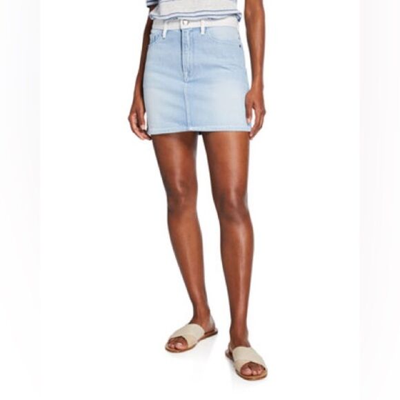 FRAME Le Mini Two-Tone Color Block Denim Skirt Women’s Size 27 - Picture 7 of 7